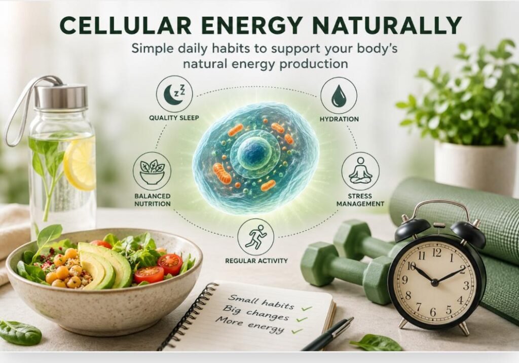 Cellular energy naturally through healthy daily habits